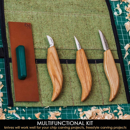 BeaverCraft S15 - Starter Chip Carving and Whittling Knife Set