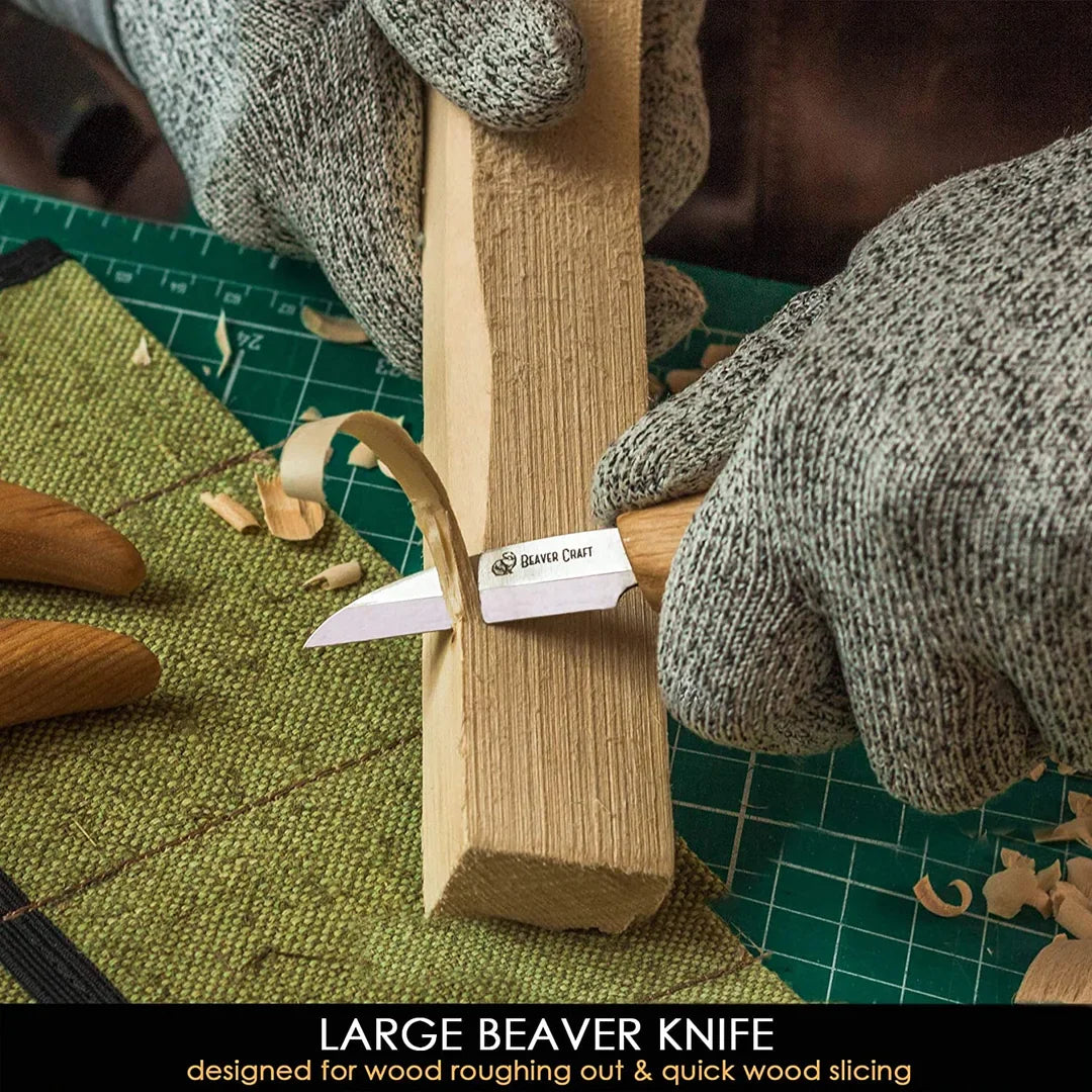 BeaverCraft S15 - Starter Chip Carving and Whittling Knife Set