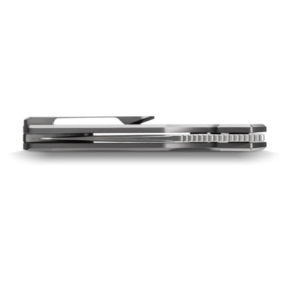 Vosteed Psyop A2202 - 3.32" Elmax Satin Blade, Titanium Patterned Handle