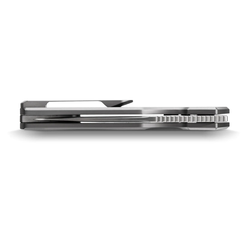 Vosteed Psyop A2202 - 3.32" Elmax Satin Blade, Titanium Patterned Handle