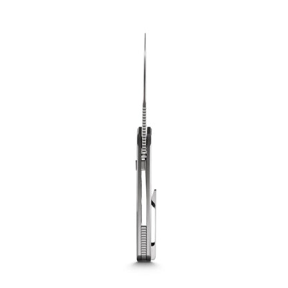 Vosteed Psyop A2202 - 3.32" Elmax Satin Blade, Titanium Patterned Handle