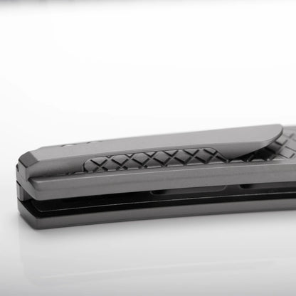 Vosteed Psyop A2202 - 3.32" Elmax Satin Blade, Titanium Patterned Handle