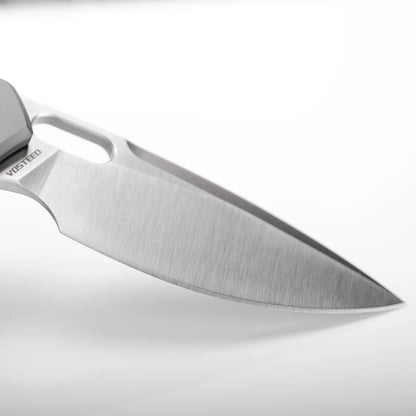 Vosteed Psyop A2202 - 3.32" Elmax Satin Blade, Titanium Patterned Handle