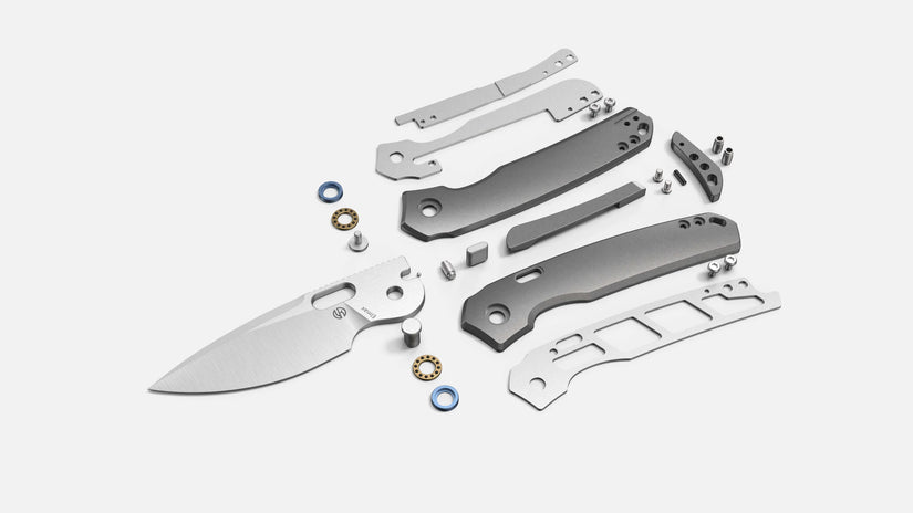 Vosteed Psyop A2204 - 3.32" Elmax Satin Blade, Titanium Handle