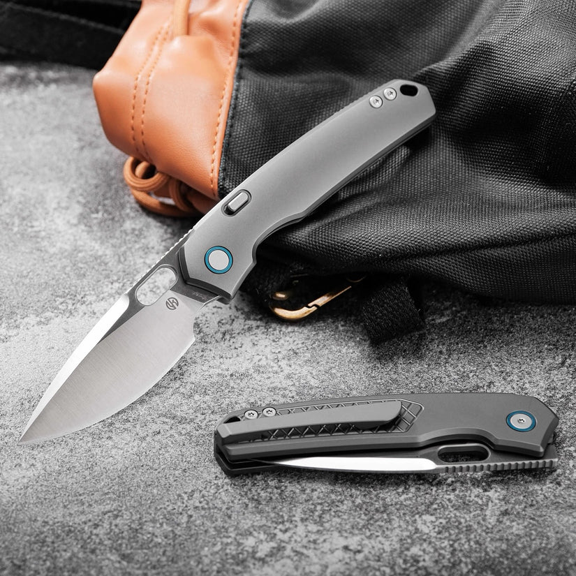 Vosteed Psyop A2204 - 3.32" Elmax Satin Blade, Titanium Handle