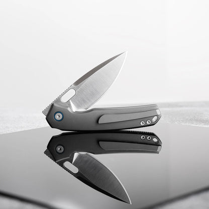 Vosteed Psyop A2204 - 3.32" Elmax Satin Blade, Titanium Handle
