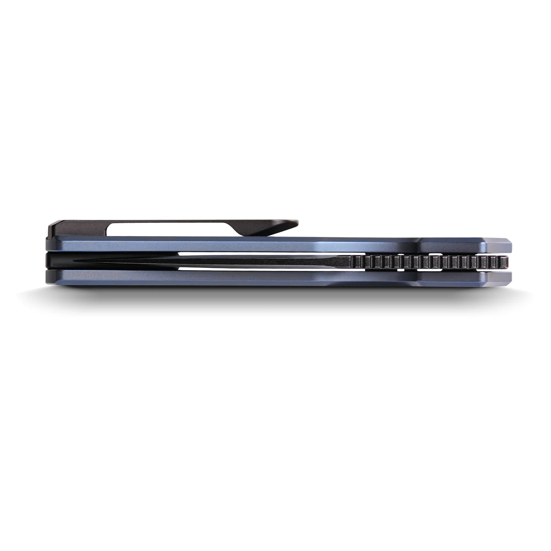 Vosteed Psyop A2205 - 3.32" Elmax Black Stonewash Blade, Blue Titanium Patterned Handle