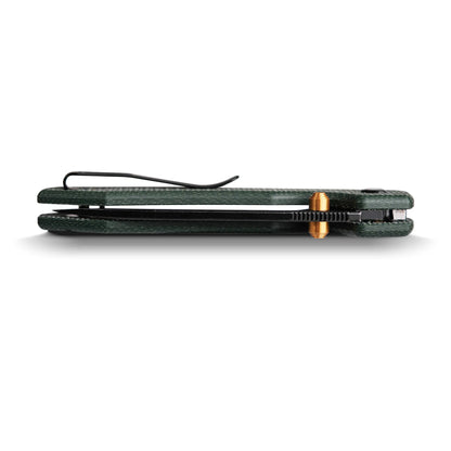 Vosteed Raccoon Top Liner Lock A2901 - 3.25" 14C28N Black Stonewashed Blade, Green Micarta Handle