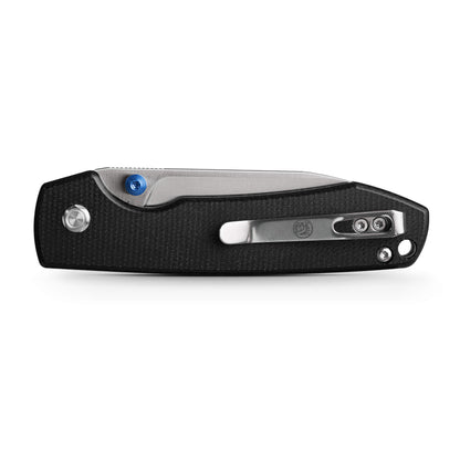 Vosteed Raccoon Top Liner Lock A2903 - 3.25" 14C28N Satin Blade, Black Micarta Handle