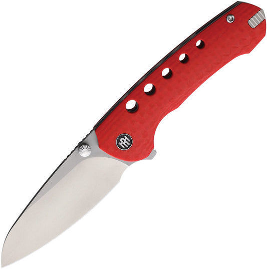 Remette RT-Bee - 2.8" 14C28N Sandblasted Blade, Red G10 Handle and Titanium Toothpick
