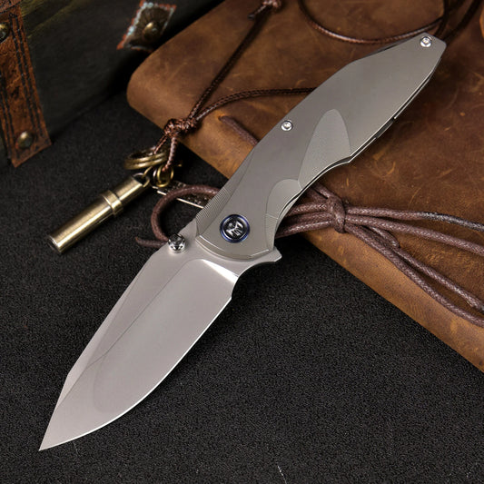 Remette RT-Cool Whale - 3.15" M390 Bead Blasted Blade, Stonewashed Titanium Handle