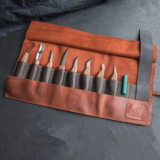 BeaverCraft S18X - Deluxe Wood Carving Set with Walnut Handles