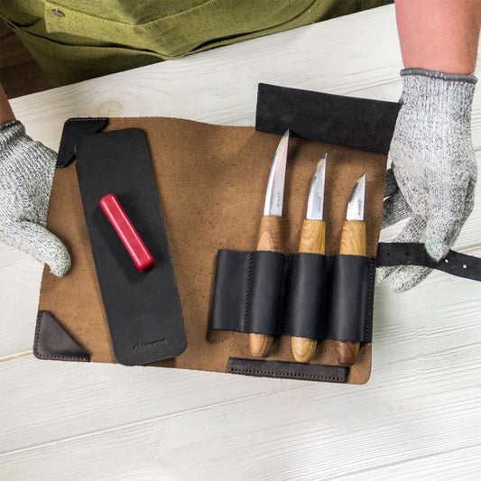 BeaverCraft S19X - Premium Whittling Set with Walnut Handles