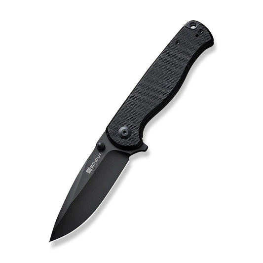 Sencut Errant S23054B-1 - 3.45" 9Cr18MoV Black Blade, Black G10 Handle