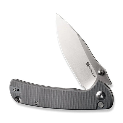 Sencut Pulsewave S23032-2 - 3.45" 9Cr18MoV Satin Blade, Grey G10 Handle