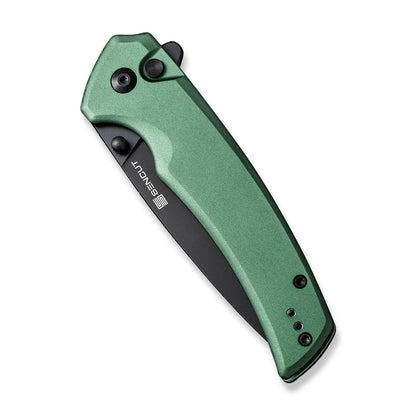 Sencut Serene Green S21022B-5 - 3.48" Black Stonewashed D2, Green Aluminium