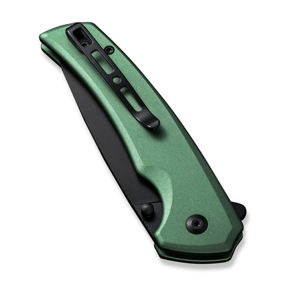 Sencut Serene Green S21022B-5 - 3.48" Black Stonewashed D2, Green Aluminium