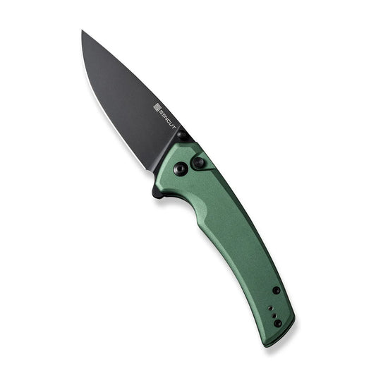 Sencut Serene Green S21022B-5 - 3.48" Black Stonewashed D2, Green Aluminium