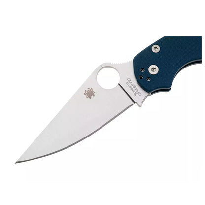 Spyderco Para Military 2 C81GCBL2 - 3.45" SPY27 Satin Blade, Cobalt Blue G-10 Handles