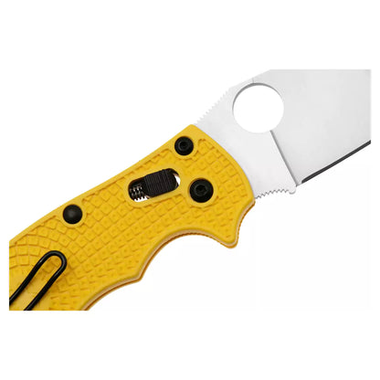 Spyderco Manix 2 Salt C101PYL2 - 3.37" MagnaCut Satin Blade, Yellow FRN