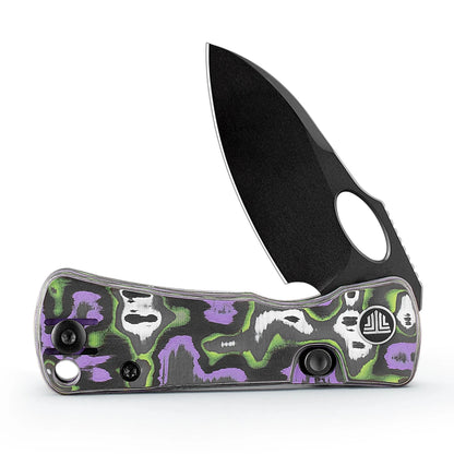 Trivisa Andromeda Pro-PG - 2.3" N690 Black Stonewashed Blade, Purple Fat Carbon Handle
