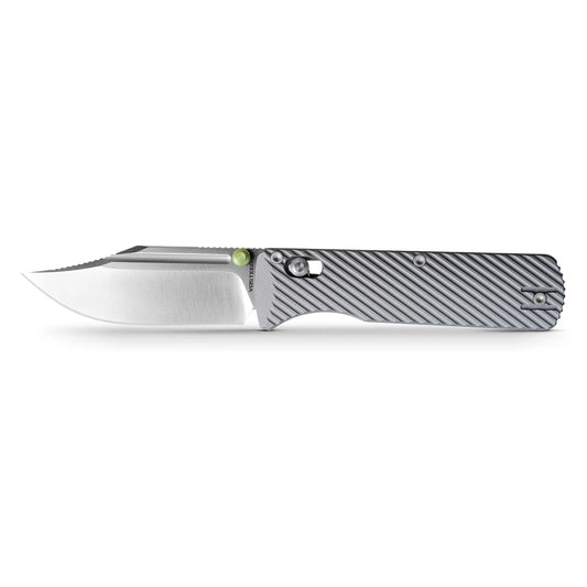 Vosteed Vombat A4101 - 2.92" M390 Satin Bowie Blade, Grey Aluminium Handle