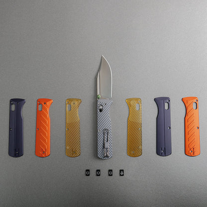 Vosteed Vombat A4101 - 2.92" M390 Satin Bowie Blade, Grey Aluminium Handle