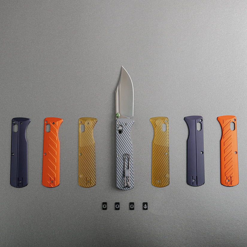 Vosteed Vombat A4101 - 2.92" M390 Satin Bowie Blade, Grey Aluminium Handle