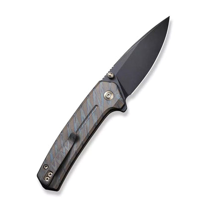 WE Knife Culex WE21026B-7 - CPM-20CV Black Stonewash, Tiger Flame Titanium Handle