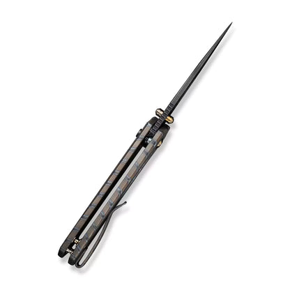 WE Knife Culex WE21026B-7 - CPM-20CV Black Stonewash, Tiger Flame Titanium Handle