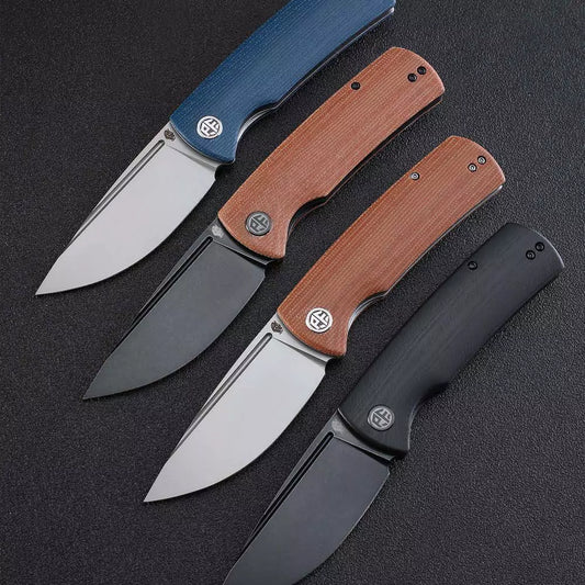 Petrified Fish Beluga PFP01 - 3.62" K110 Black Stonewashed Blade, Black G10 Handle, Front Flipper